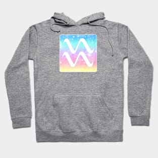 Aquarius Horoscope Zodiac Unicorn Sparkle Square Monogram Hoodie